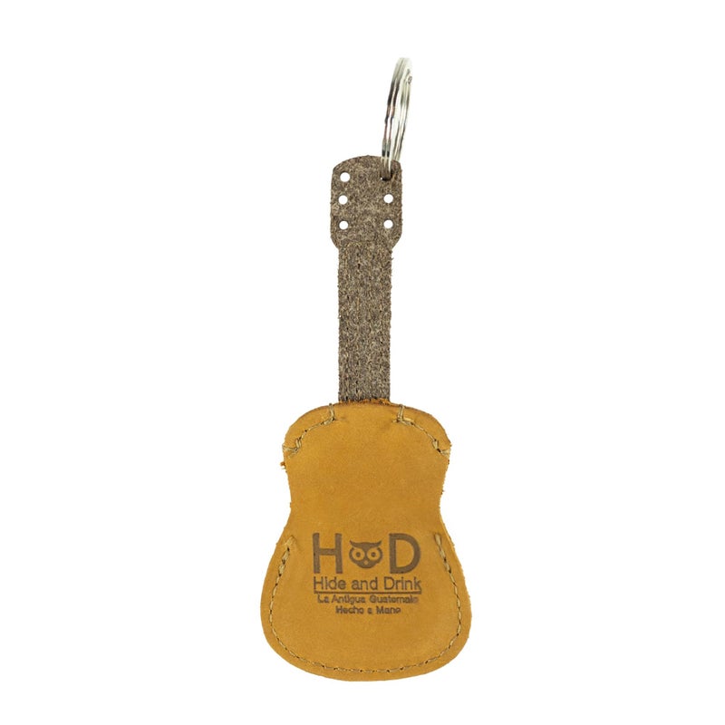 Hide & Drink, Leather Guitar Pick Holder Keychain, Picks Case Instrument Gifts Ideas for Musicians, Handmade :: Old Tobacco - Image 5